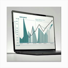 Laptop With A Graph On It 1 Canvas Print