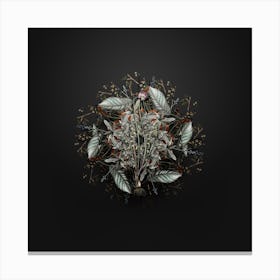 Vintage Allium Foliosum Botanical Wreath on Wrought Iron Black n.1070 Canvas Print