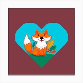 Fox In A Heart Canvas Print