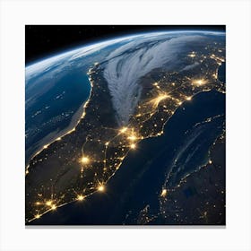 Earth At Night 12 Canvas Print