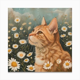 Ginger Cat Fairycore Painting 3 Canvas Print
