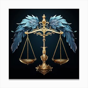 Justice Scales With Wings Canvas Print