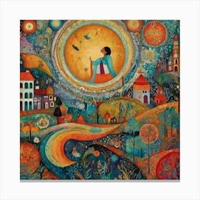 City In The Sky and
Starlight's Embrace Canvas Print