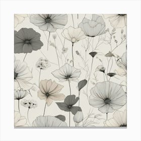 Wildflower in grey Canvas Print