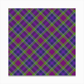 Purple And Green Plaid 1 Canvas Print