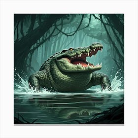 Fierce Crocodile Canvas Print