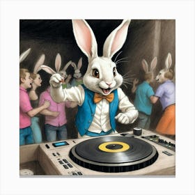 Easter Bunny Dj Canvas Print