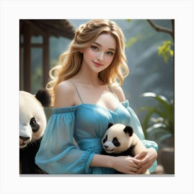 Panda Bears 1 Canvas Print