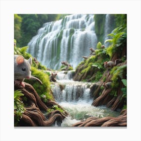 Rat In A Waterfall Canvas Print
