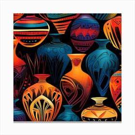 Colorful Vases Canvas Print