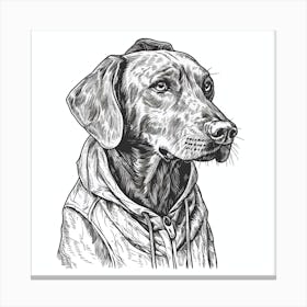 Dog In Hoodie Vector Illustration Canvas Print