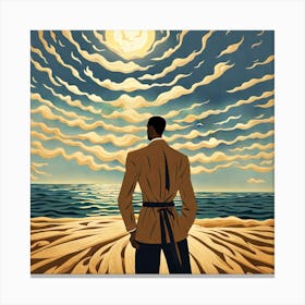Man On The Beach Canvas Print