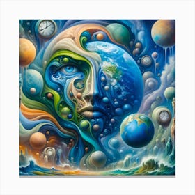 Earth - Psychedelic Painting Canvas Print