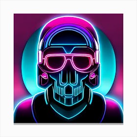 Neon Skull Canvas Print