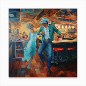 Dancing In The Blues Cafe Canvas Print