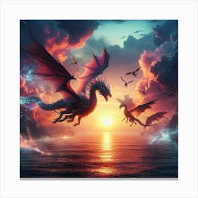Dragons In The Sky 8 Canvas Print