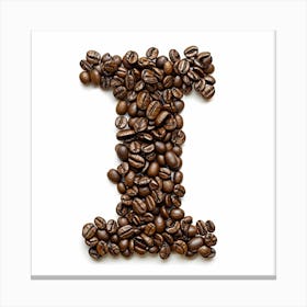 Coffee Beans Letter I Canvas Print