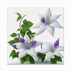 White Lilies myluckycharm 3 Canvas Print