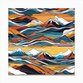 Abstract Mountains Canvas Print