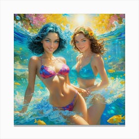 Two Girls In The Watergyhb Canvas Print