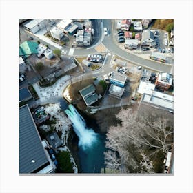 Aerial View Of A Waterfall Canvas Print