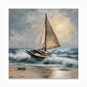 Sailboat On The Sea Canvas Print