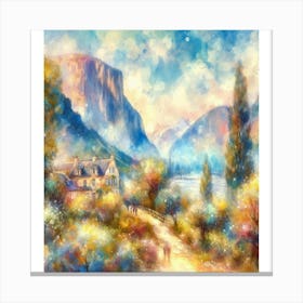 Valley painting in CLAUDE MONET style Canvas Print