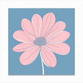 A White And Pink Flower In Minimalist Style Square Composition 355 Canvas Print