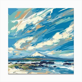 Cloudy Day At The Beach Canvas Print