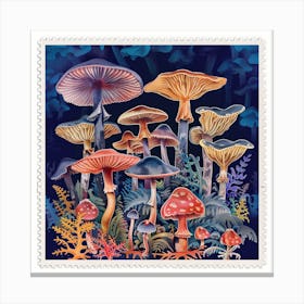 Mushrooms In The Forest 5 Canvas Print