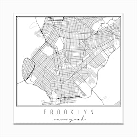 Brooklyn New York Street Map Canvas Print