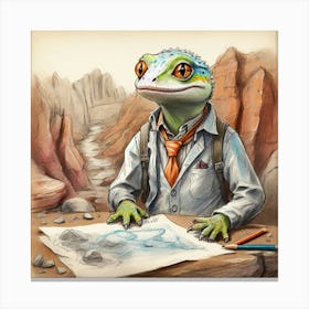 Gecko Drawing Canvas Print