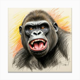 Gorilla Drawing 3 Canvas Print