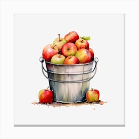 Apples In A Bucket 6 Canvas Print