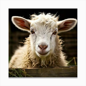 Sheep On A Fence Canvas Print