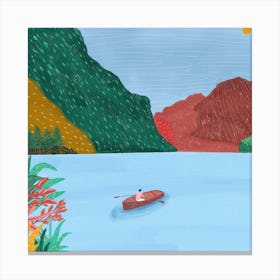 Rowing into serenity Canvas Print