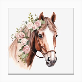 Horse With Flowers 3 Canvas Print