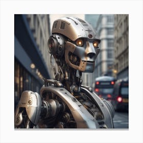 Robot In The City 49 Canvas Print