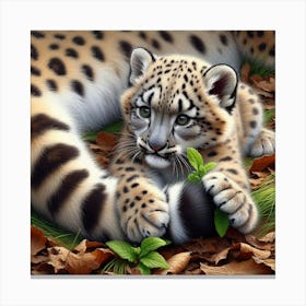 Snow Leopard Cub 2 Canvas Print