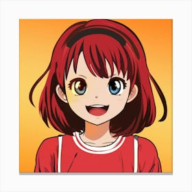 Anime Girl With Red Hair Canvas Print