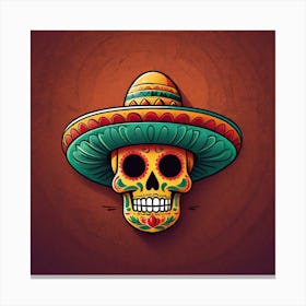 Day Of The Dead Skull 140 Canvas Print