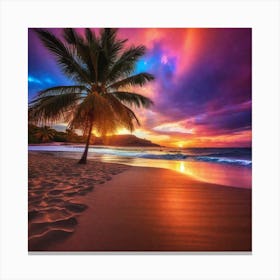 Sunset On The Beach 187 Canvas Print