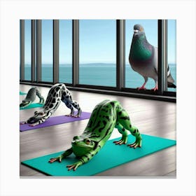 Frog Yoga 2 Canvas Print