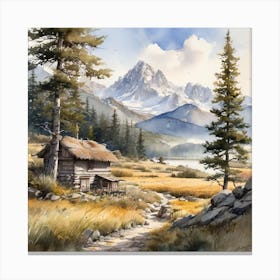 Cabin In The Mountains 3 Canvas Print
