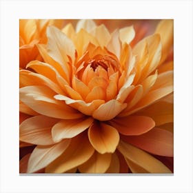 Orange Dahlia Flower Canvas Print