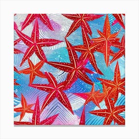 Red Starfish Canvas Print