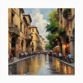 Wet Street Canvas Print