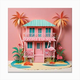 Flamingo House 2 Canvas Print