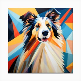 Abstract modernist Collie Canvas Print