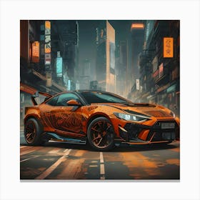 Pumpkin Car (Cyberpunk17) Canvas Print